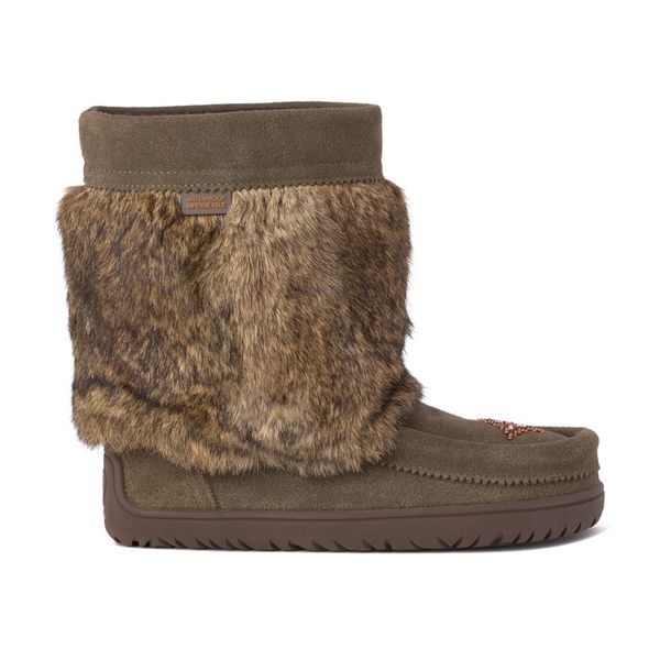 Manitobah- WP half suede mukluk- dark olive